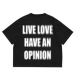 T-shirt Boxy - Opinion - Kaos Hitam - Hectic - Gambar 2