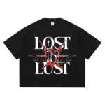 Hectic - T-shirt kaos katun Boxy fit - Hitam - FALLEN