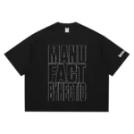 Hectic - T-shirt kaos katun Boxy fit - Hitam - Manufact