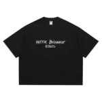 Hectic - T-shirt kaos katun Boxy fit - Hitam - Paint