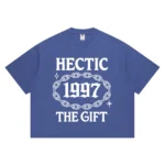 Hectic - T-shirt kaos katun Boxy fit - Stil Blue - The Gift